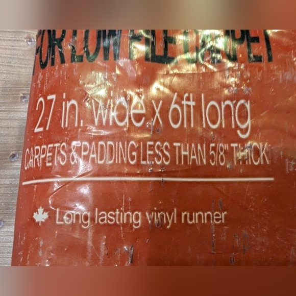 Carpet protector. Apex 48" x 6' Clear Vinyl low -Pile carpet Runner New! - Picture 4 of 6